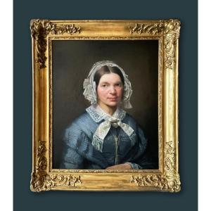 Portrait Féminin Représentant Une Femme Coiffée - 1849 -