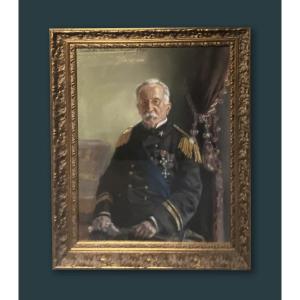 Portrait Of A Decorated Soldier - Signed Benedetto Caldara (1879-1967)