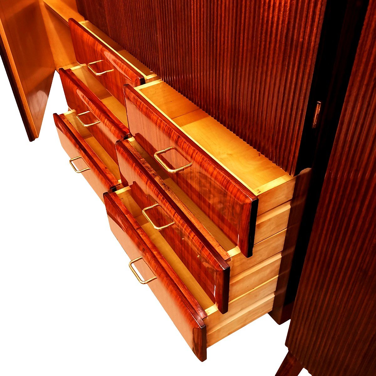 Large Removable Multi-purpose Furniture In Solid Wood Veneered With Rosewood - Italy 1950-photo-6