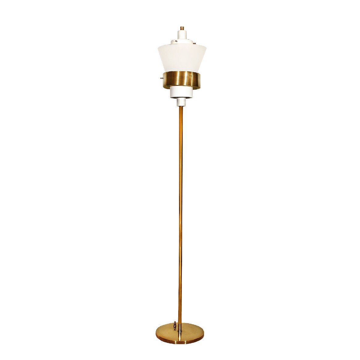 Stilnovo Floor Lamp In Solid Brass - Italy 1950