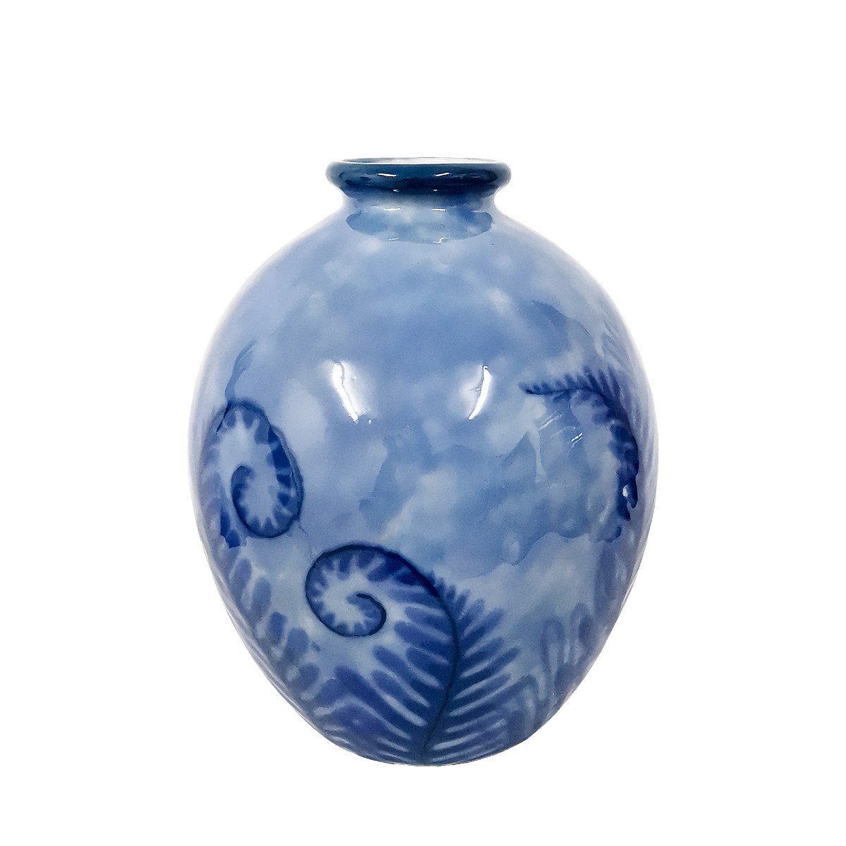 Large Limoges Porcelain Vase - France 1930-photo-2
