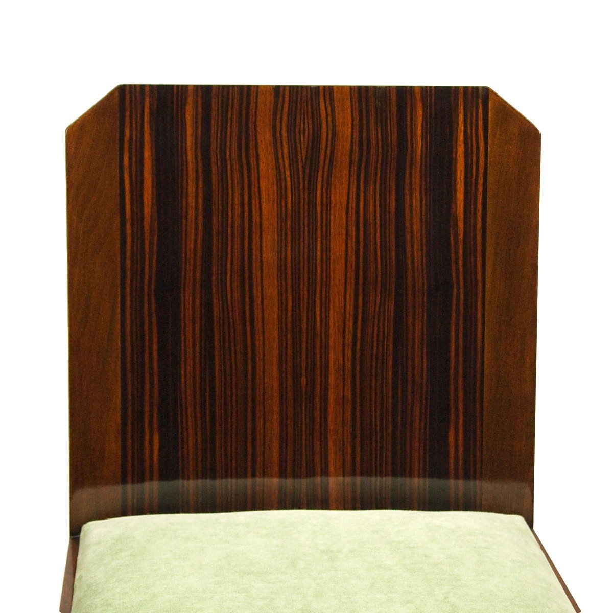 Series Of Six Art Deco Chairs In Solid Walnut - France 1930-photo-5