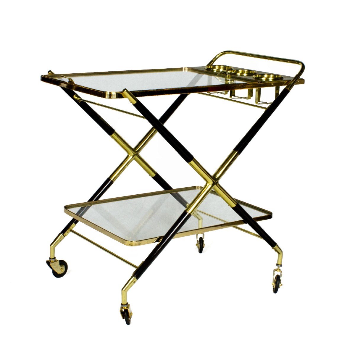 Serving Trolley In Stained Beech By Cesare Lacca - Italy 1950-photo-3