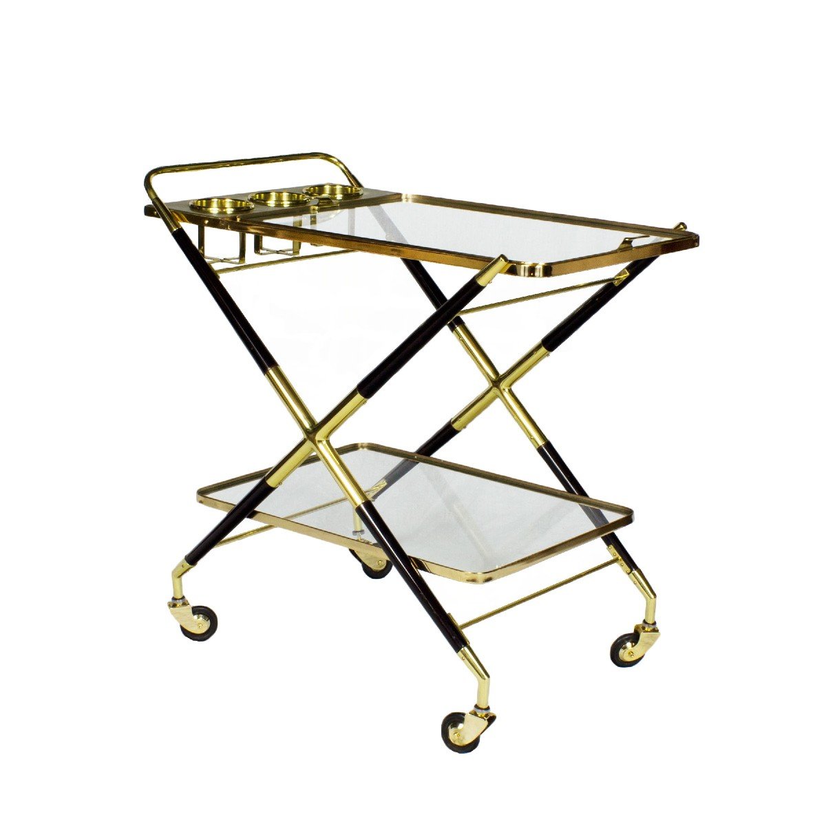 Serving Trolley In Stained Beech By Cesare Lacca - Italy 1950-photo-1