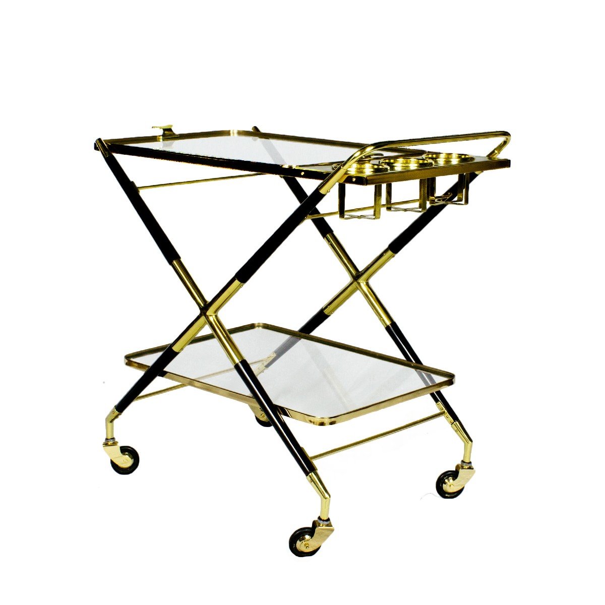 Serving Trolley In Stained Beech By Cesare Lacca - Italy 1950-photo-3