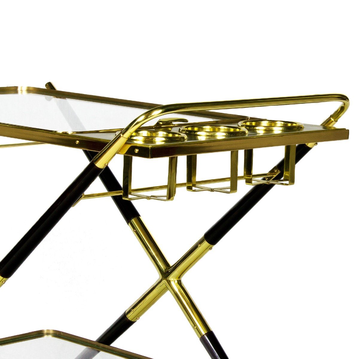Serving Trolley In Stained Beech By Cesare Lacca - Italy 1950-photo-4