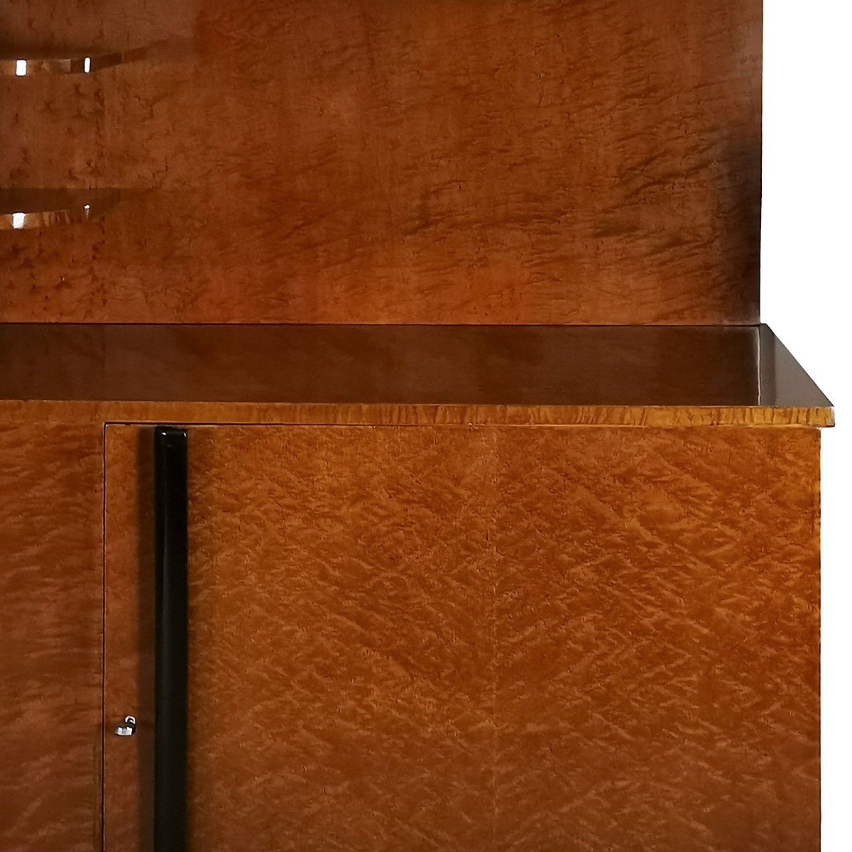 Large Sideboard Cabinet In Speckled Mahogany Veneered Wood - Italy 1930s-photo-2