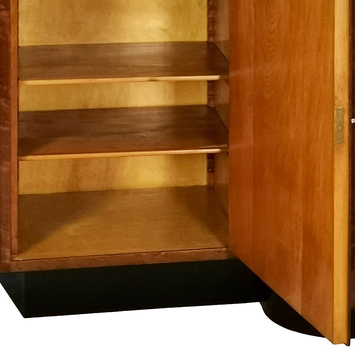 Large Sideboard Cabinet In Speckled Mahogany Veneered Wood - Italy 1930s-photo-1