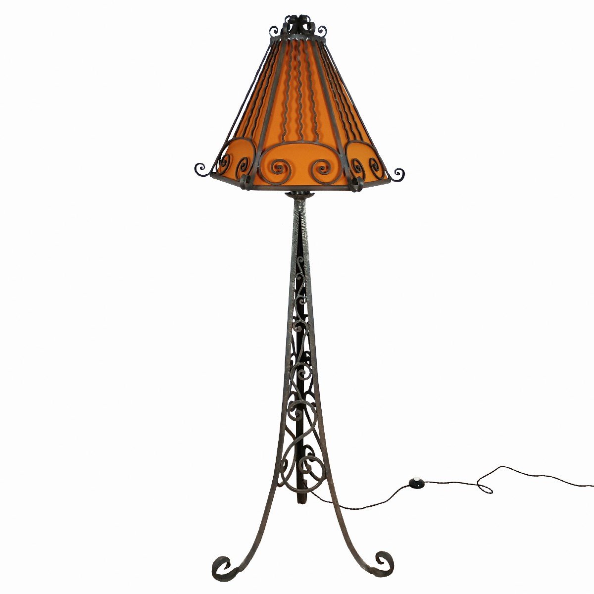 Lampadaire Art Déco En Fer Forgé - France 1920