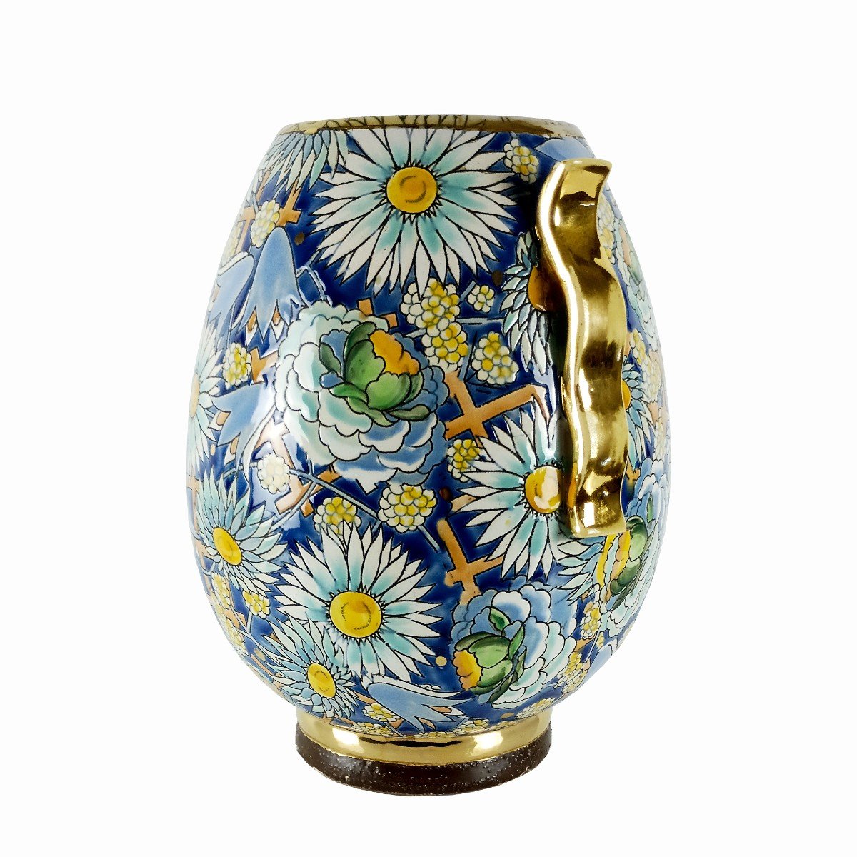 Art Deco Vase In Enamelled Ceramic - Belgium 1925-photo-2
