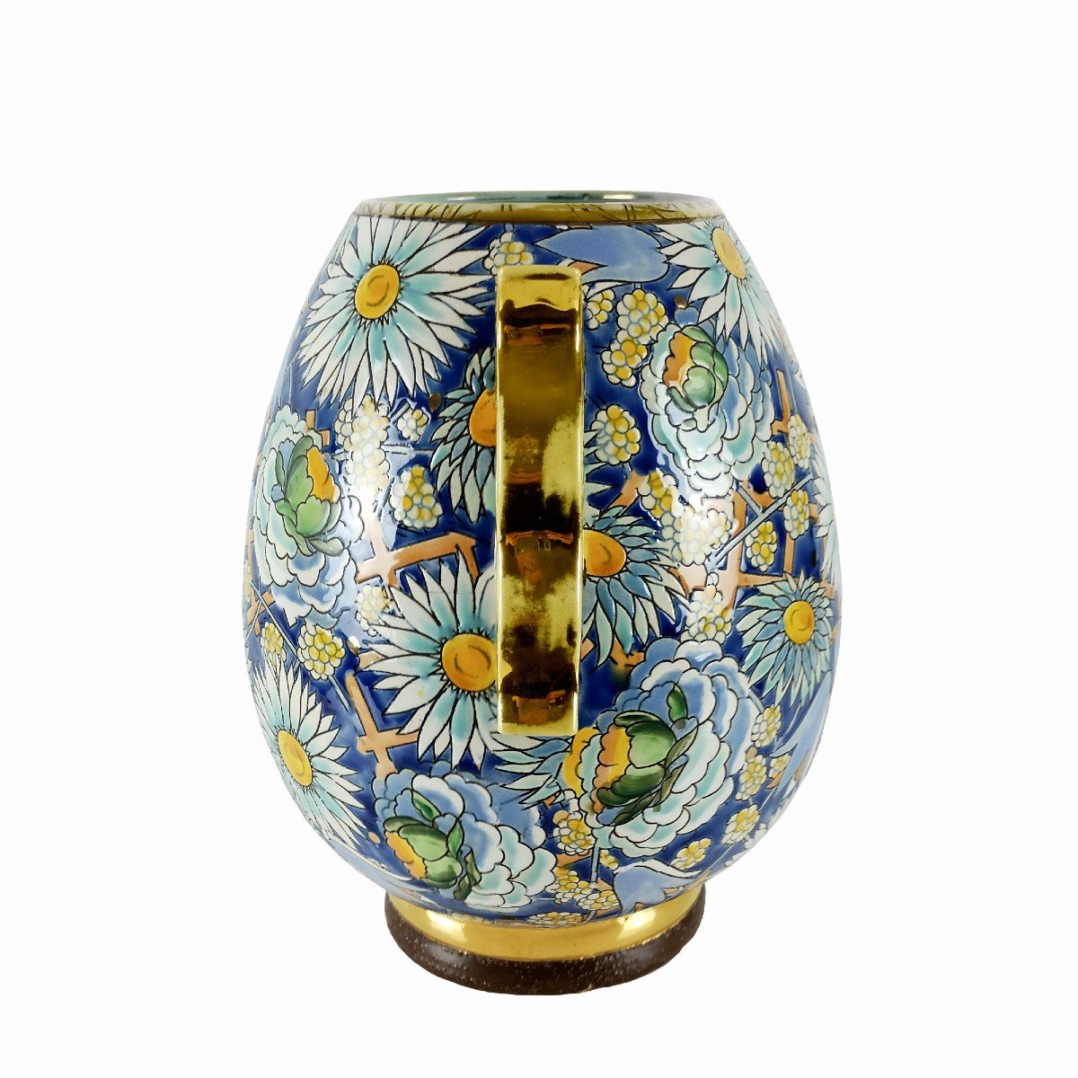 Art Deco Vase In Enamelled Ceramic - Belgium 1925-photo-3
