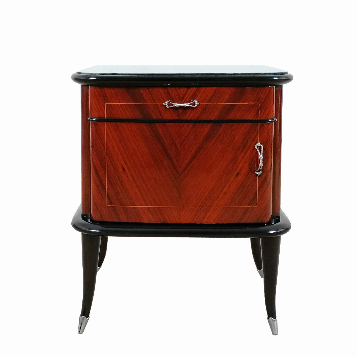 Pair Of Nightstands In Blackened Beech - Italy 1940-photo-1