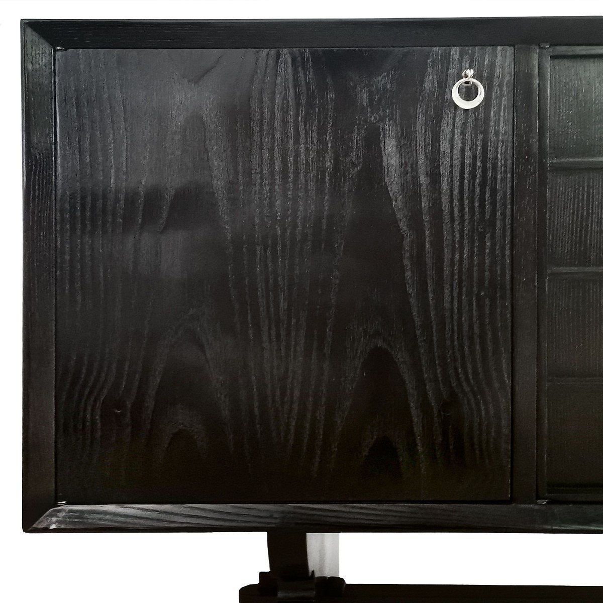 4-door Sideboard In Blackened Oak Veneer - Italy 1940-photo-4