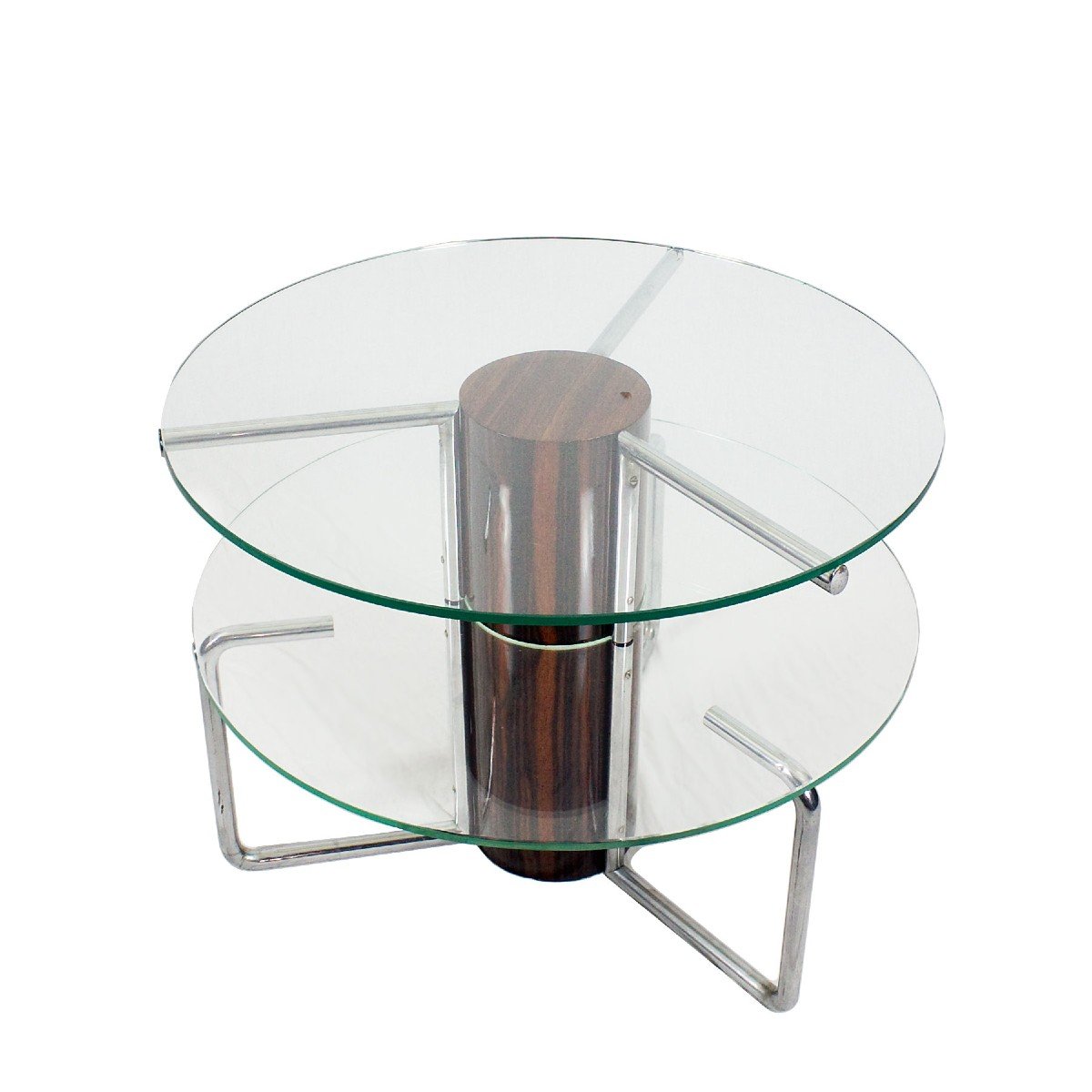 Large Center Table With Two Thick Glass Tops - Italy 1930-photo-2