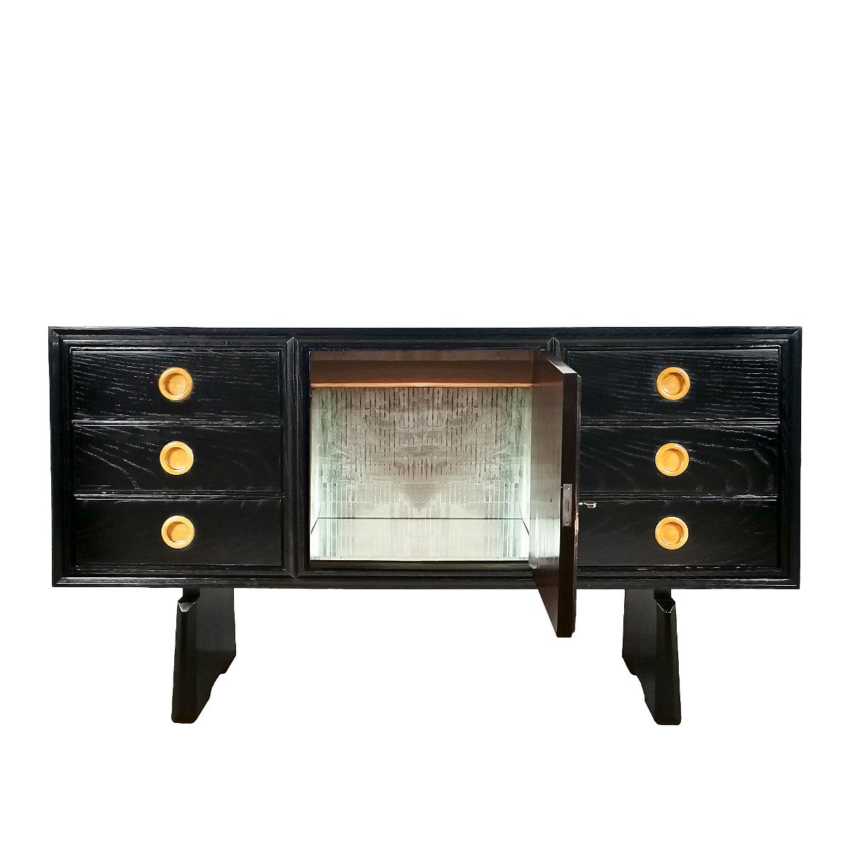 Small Buffet-bar In Oak Veneered Wood - Italy 1940-photo-4
