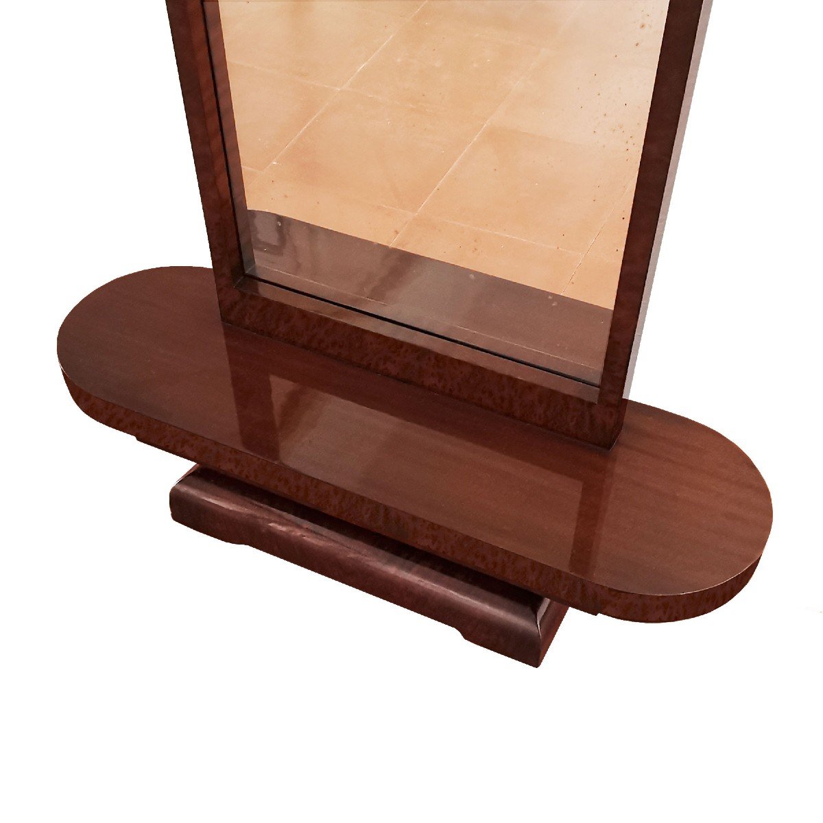 Art Deco Cheval Mirror In Solid Wood - France 1930-photo-4