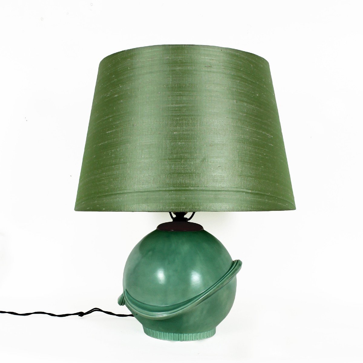 Art Deco Table Lamp In Celadon Green Ceramic - Czechoslovakia 1930-photo-3