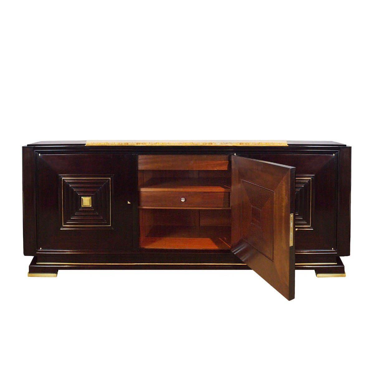 Sideboard In Solid And Stained Mahogany In The Style Of Maxime Old - France 1940-photo-4