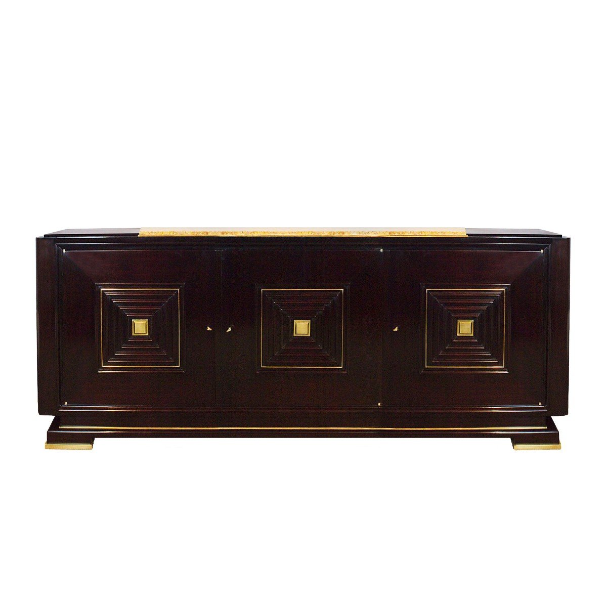 Sideboard In Solid And Stained Mahogany In The Style Of Maxime Old - France 1940