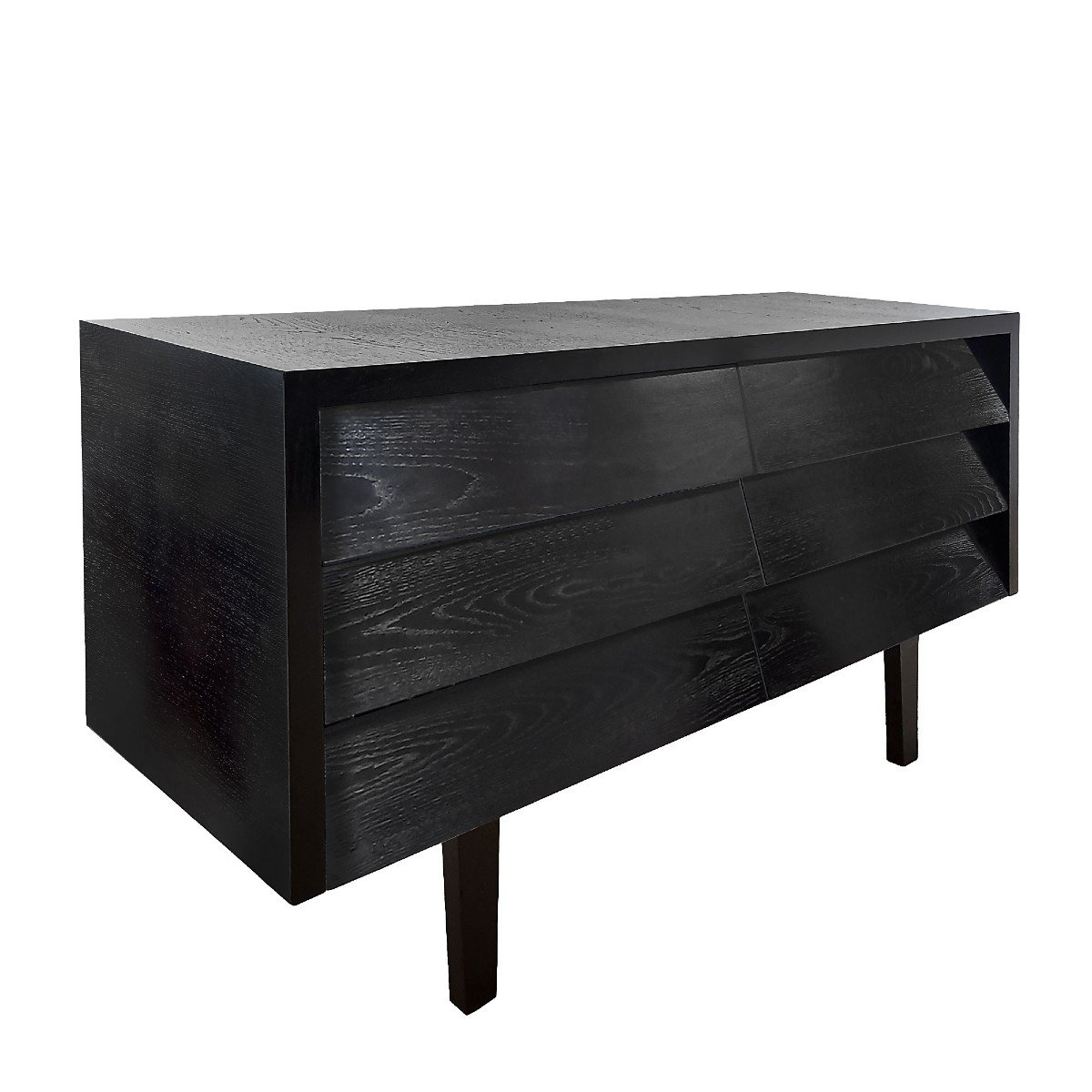 Chest Of Drawers With Blackened Oak Veneer- France 1950-photo-1