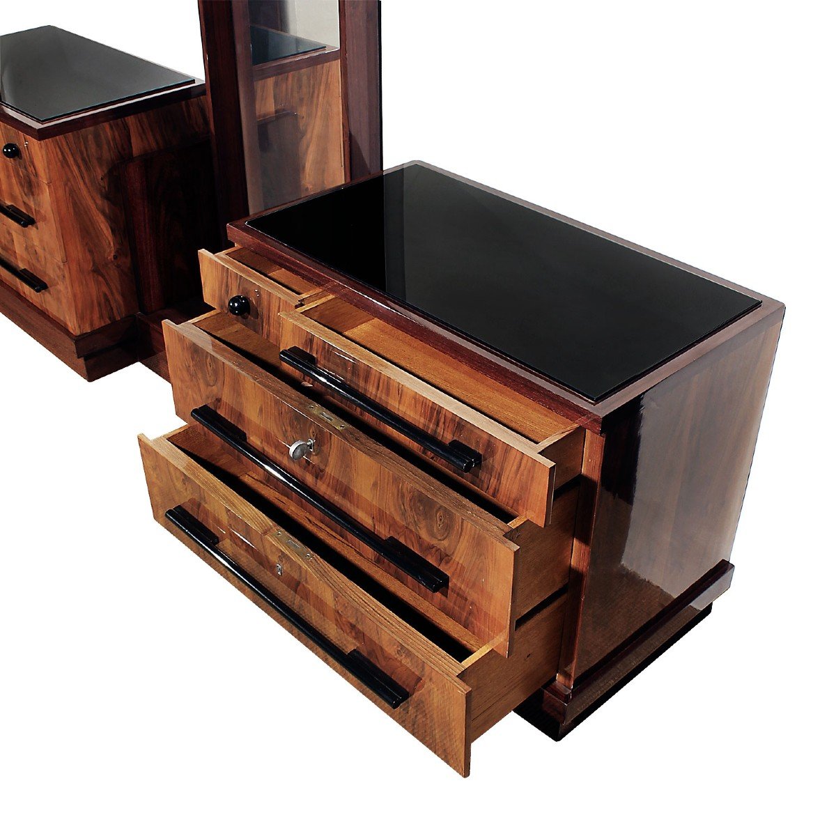 Double Commode Art Déco Avec Miroir - Italie 1930-photo-4