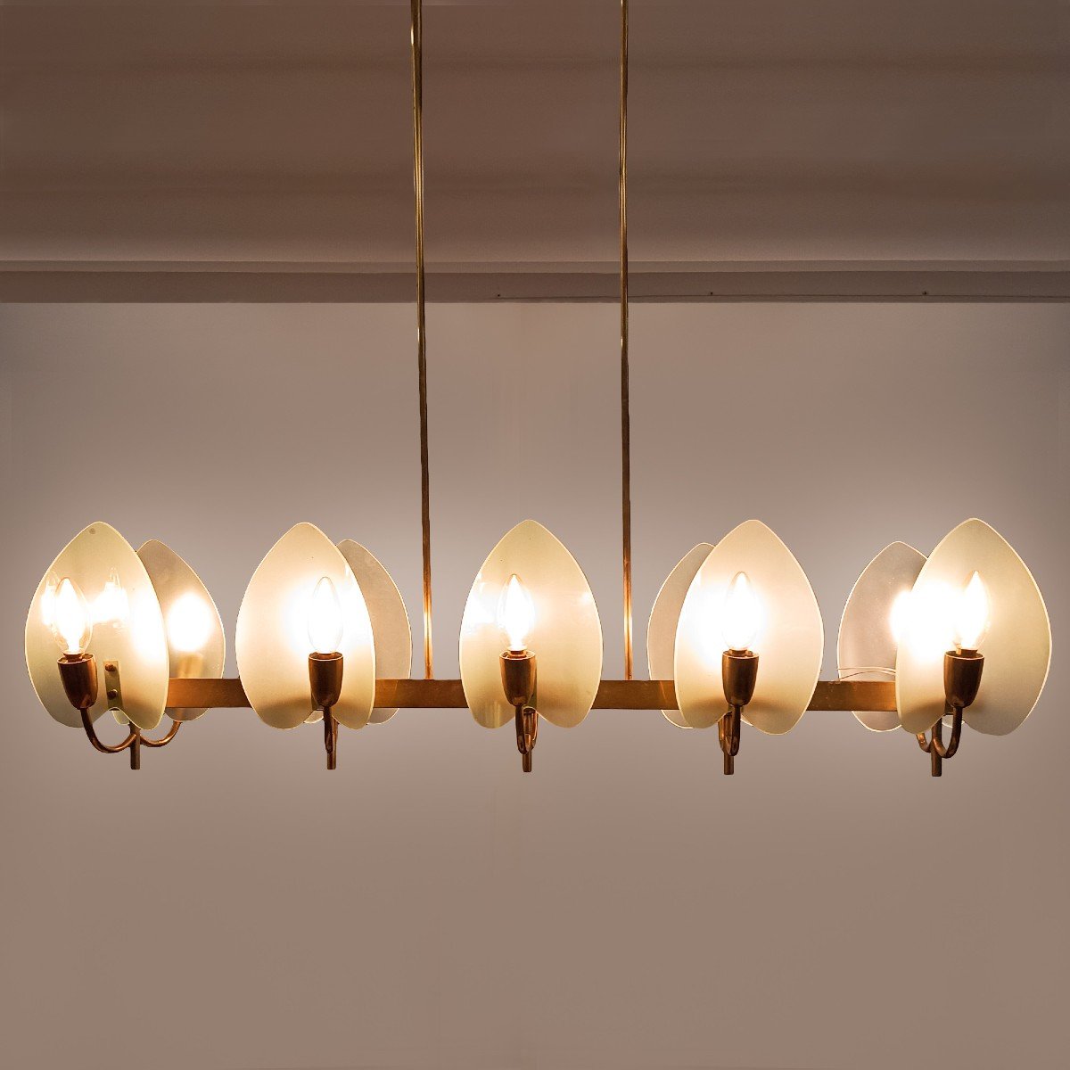 Lustre En Laiton – Italie 1940-50-photo-2