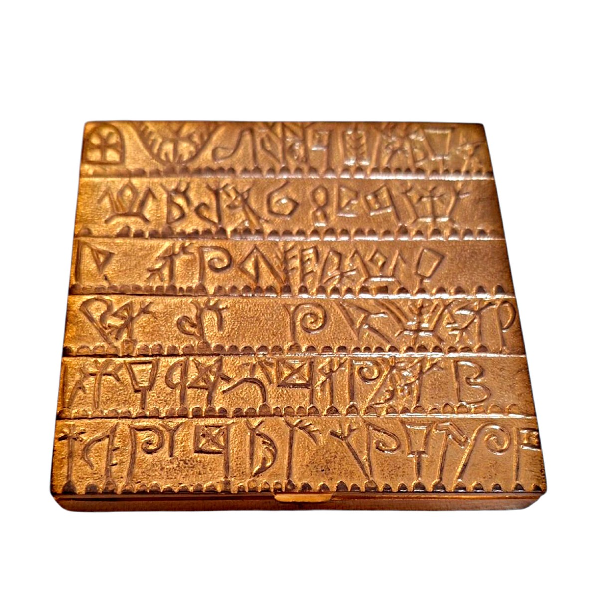 Boîte en bronze doré de Line Vautrin "L'alphabet arménien" - 1940-photo-2