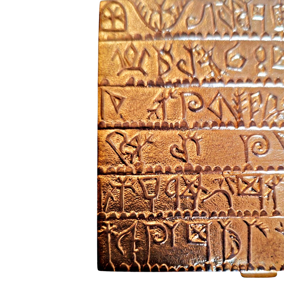 Boîte en bronze doré de Line Vautrin "L'alphabet arménien" - 1940-photo-3