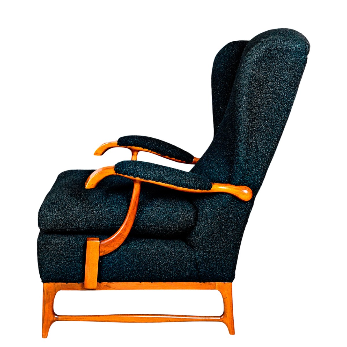Paire de fauteuils à oreilles par Paolo Buffa – Italie 1950-photo-4