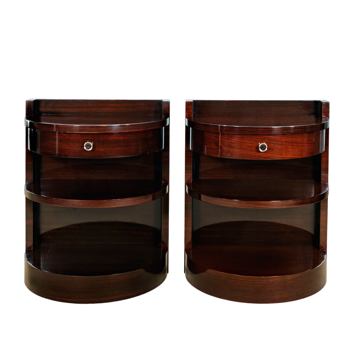 Paire de chevets arrondis Art Déco – France 1930