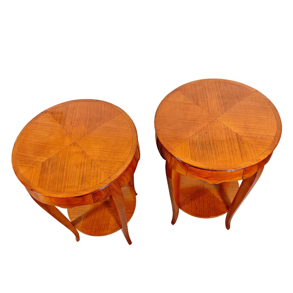 Pair Of Round Bedside Tables – France 1940-photo-1