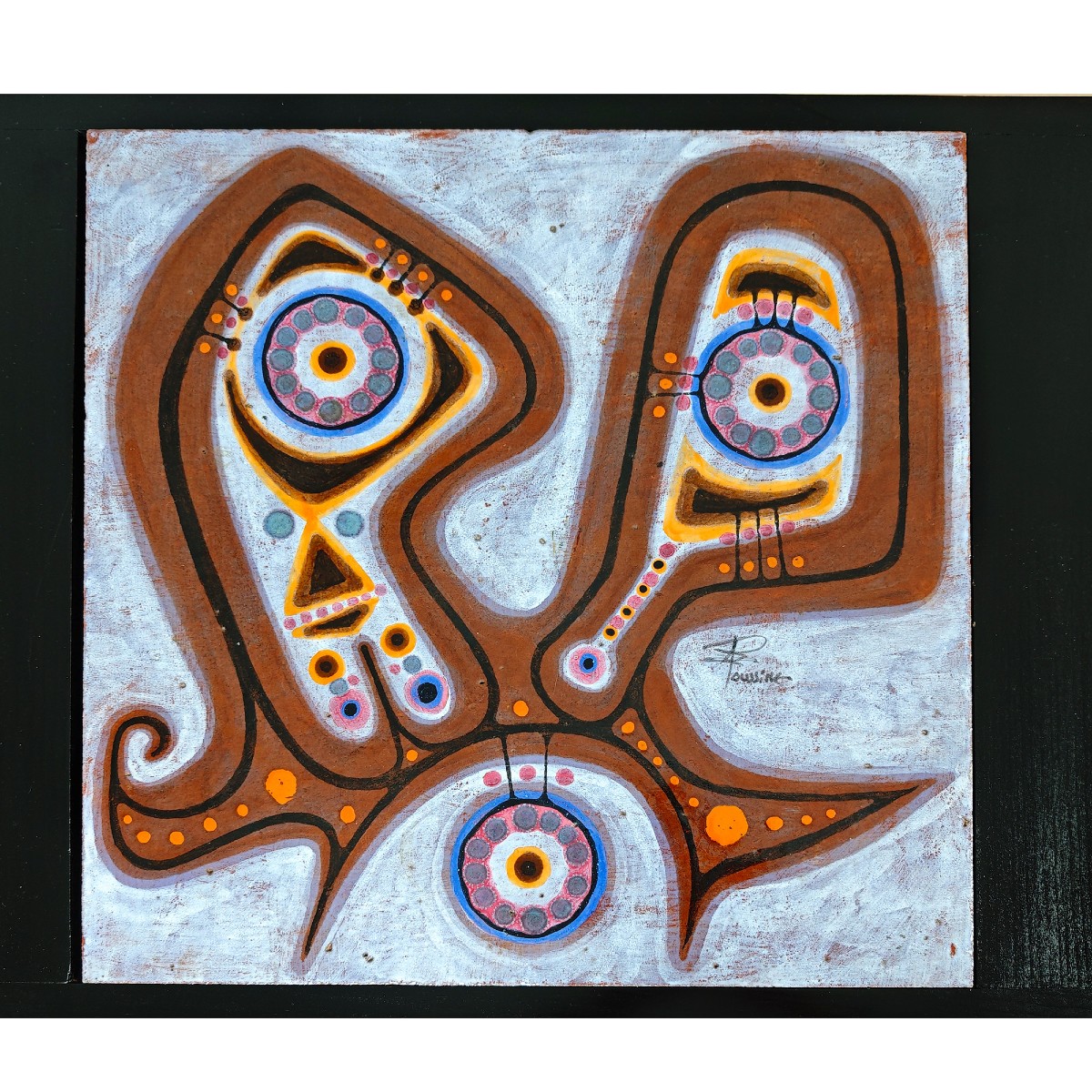 Coffee Table With Ceramic By Poussine – France 1970-photo-3