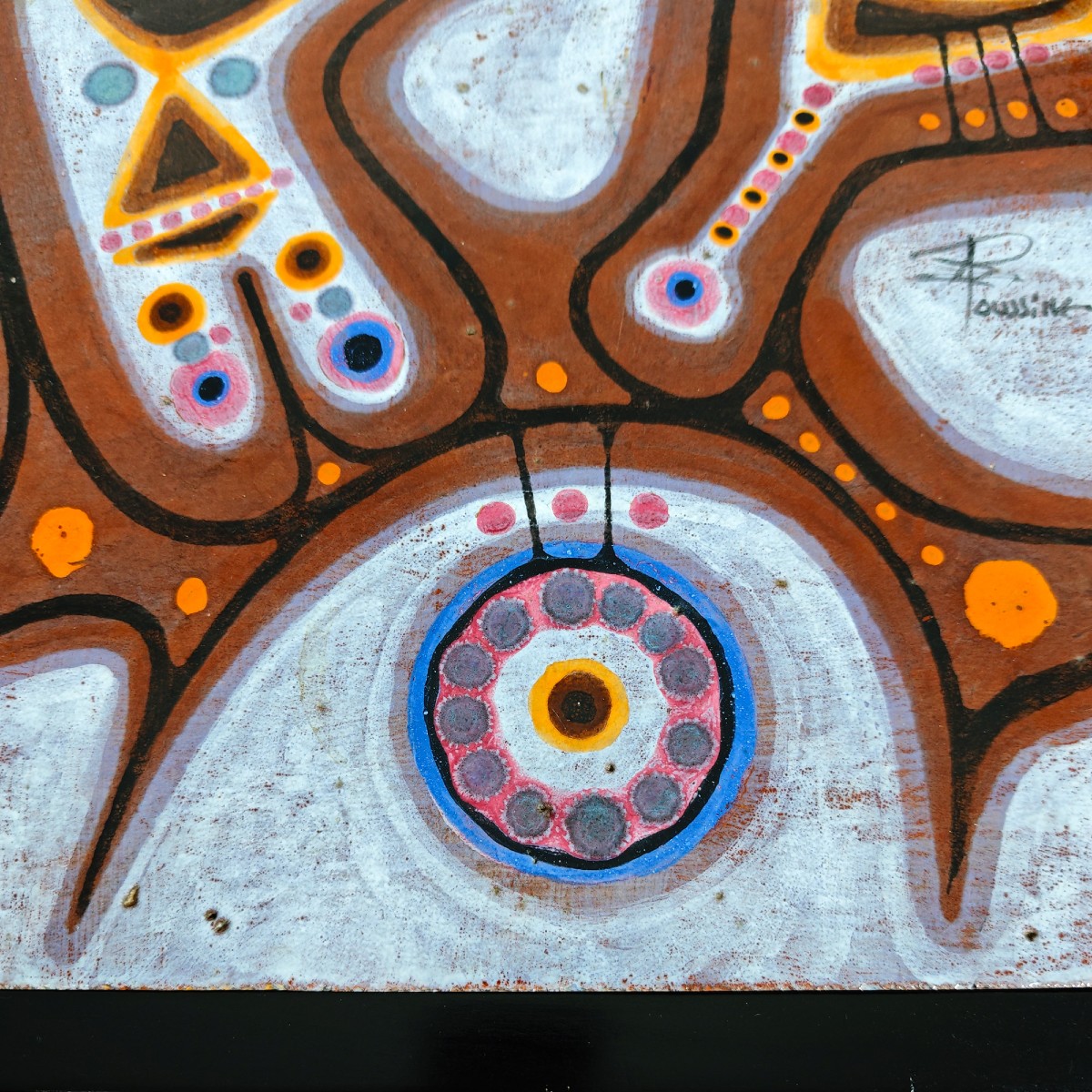 Coffee Table With Ceramic By Poussine – France 1970-photo-5