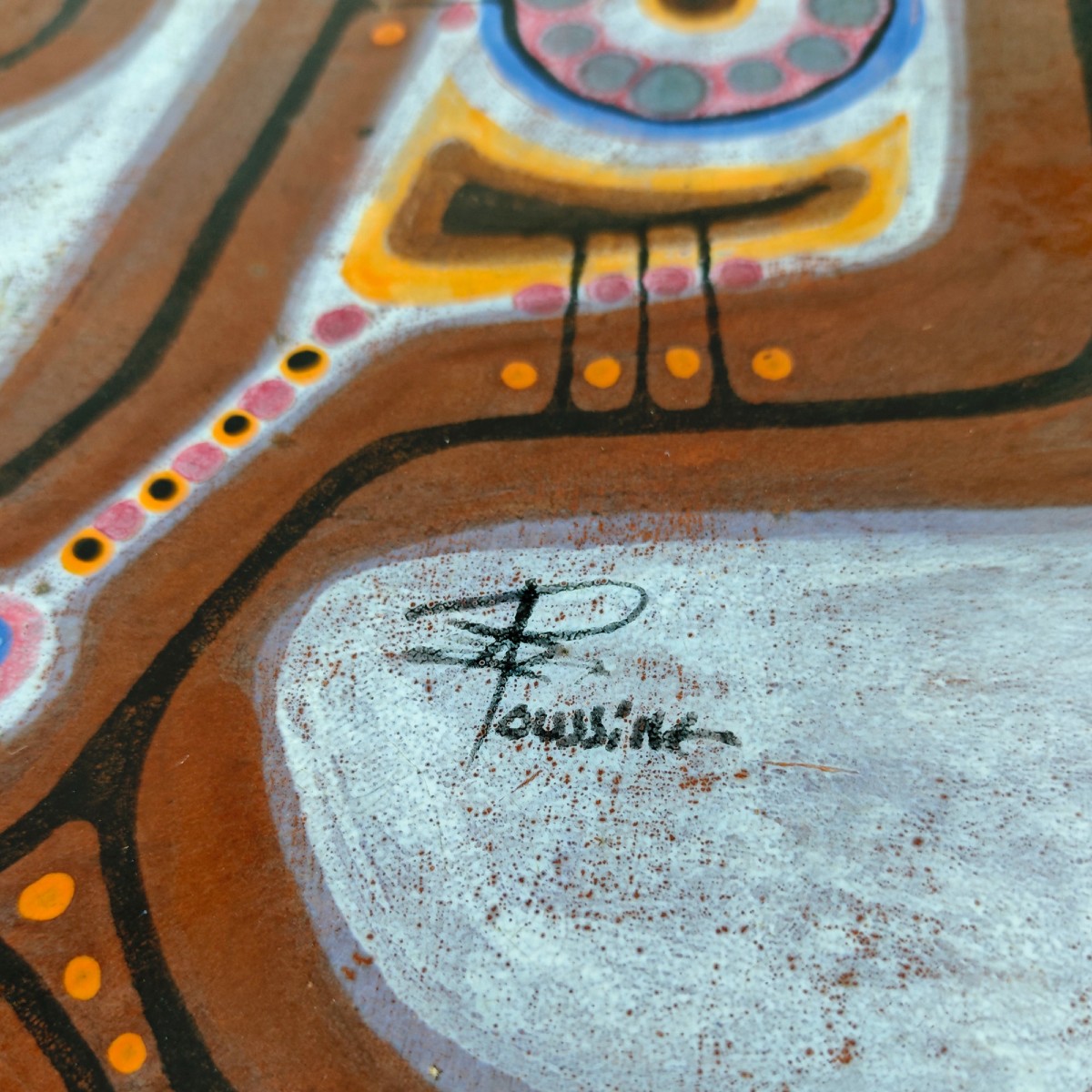 Coffee Table With Ceramic By Poussine – France 1970-photo-6