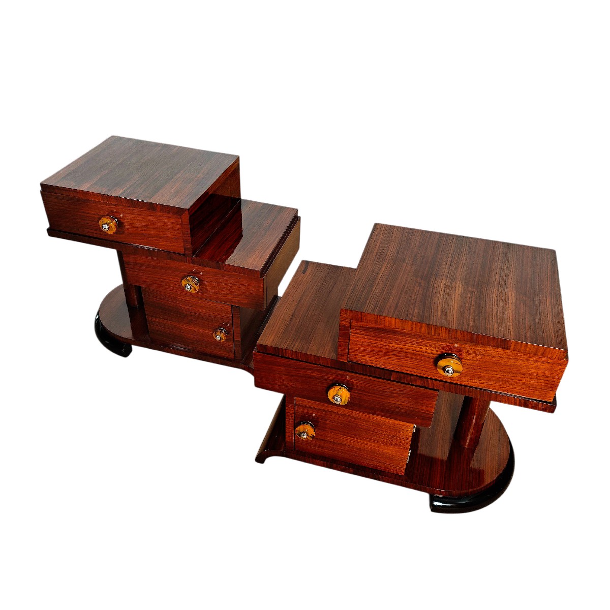 Paire de chevets Art Déco cubistes – Barcelone 1930-photo-1