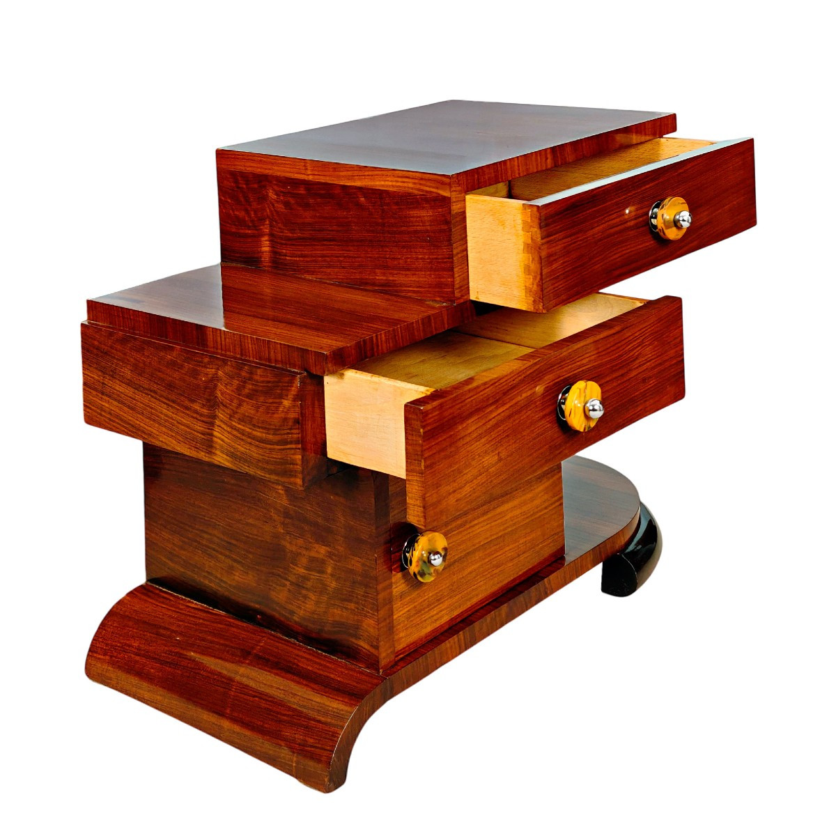 Paire de chevets Art Déco cubistes – Barcelone 1930-photo-3