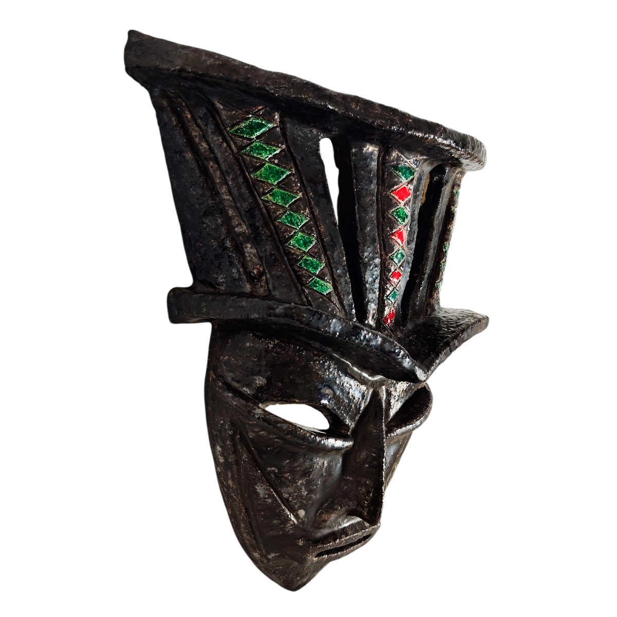 Large Art Deco Decorative Mask - Belgium 1930-photo-2