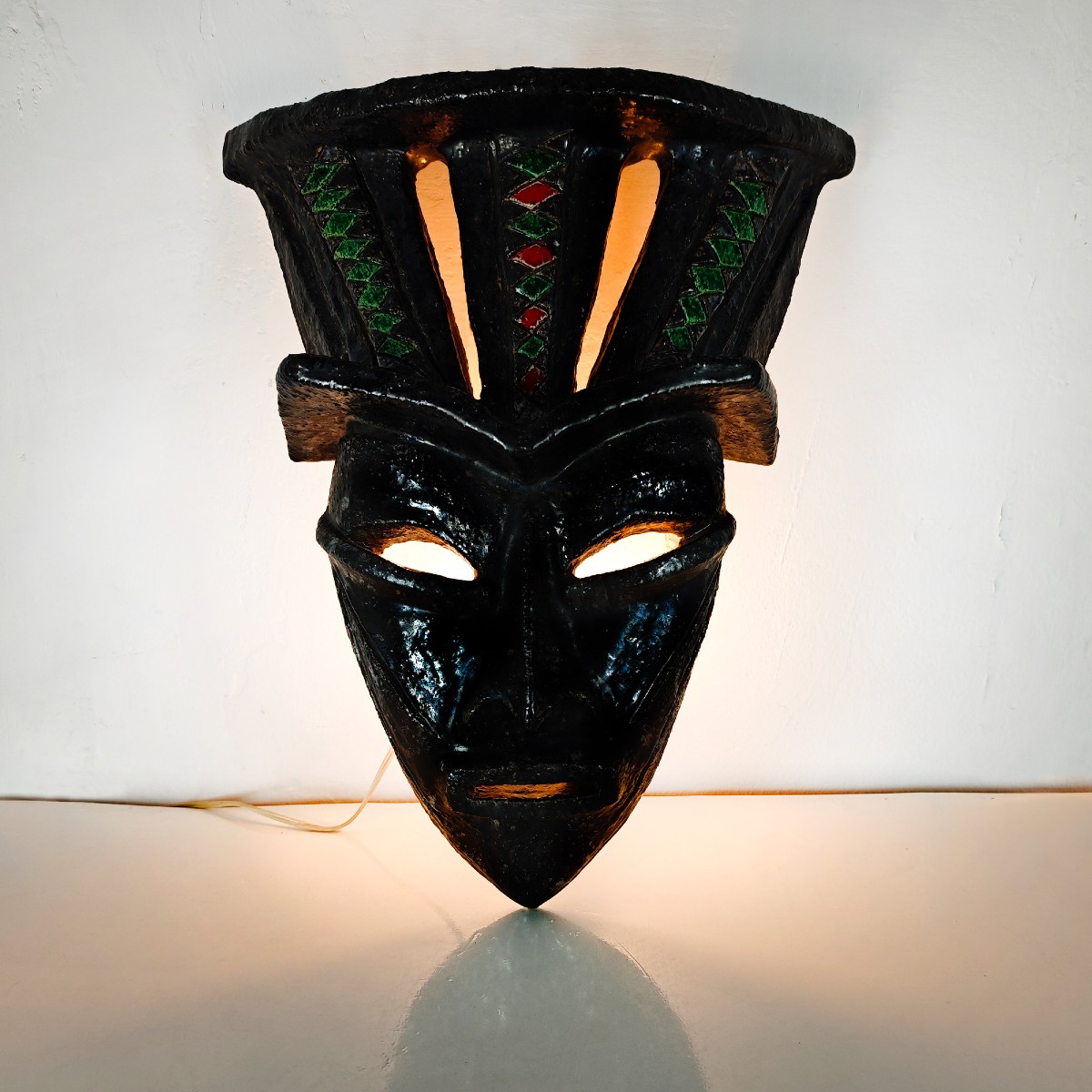 Large Art Deco Decorative Mask - Belgium 1930-photo-2
