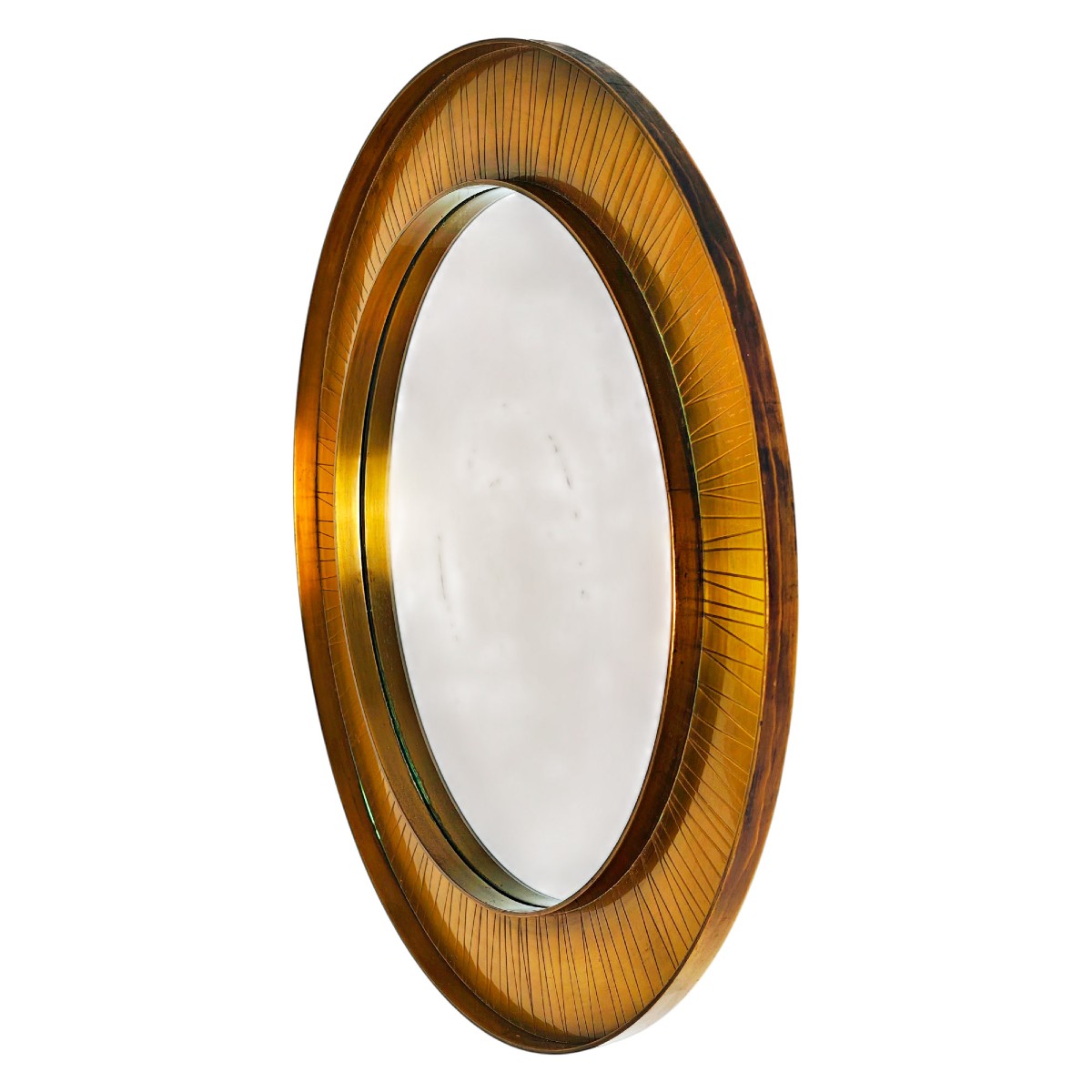 Petit miroir en laiton – Espagne 1960-photo-2