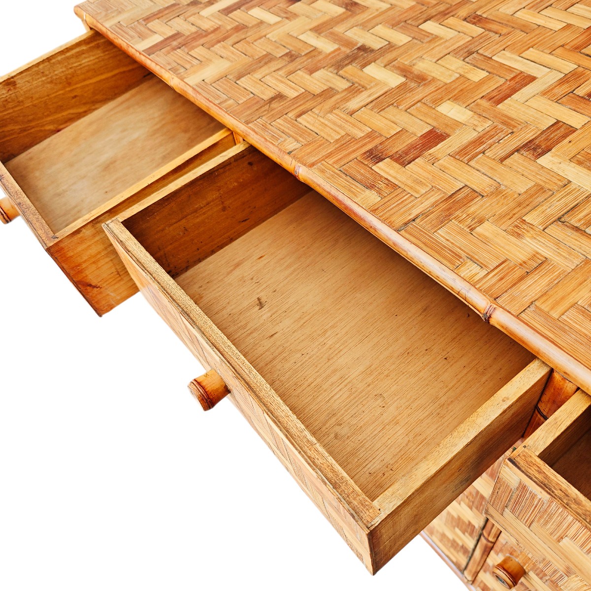 Sideboard With Bamboo Marquetry - Italy 1970-photo-3