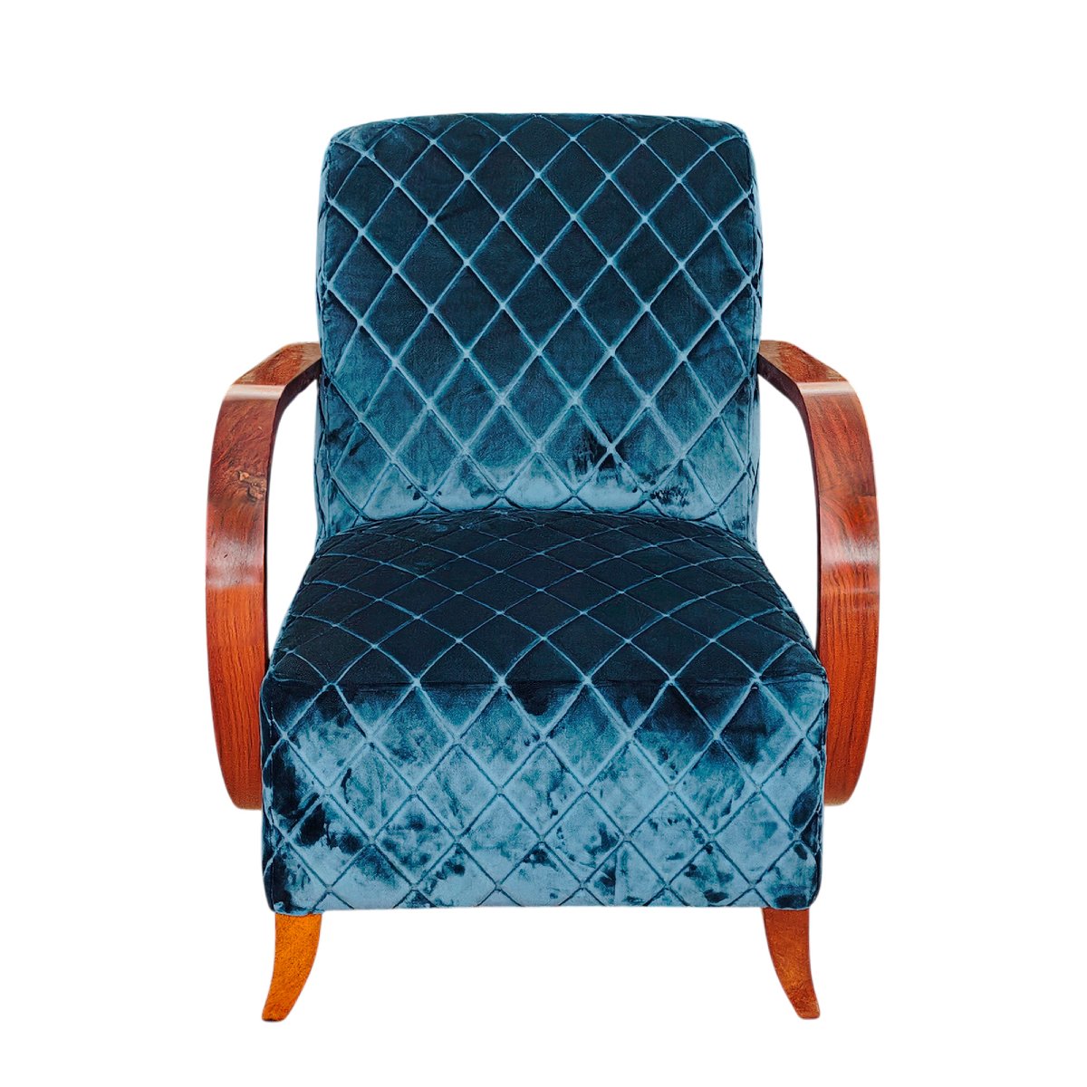 Pair Of Art Deco Velvet Armchairs – France, 1930-photo-2