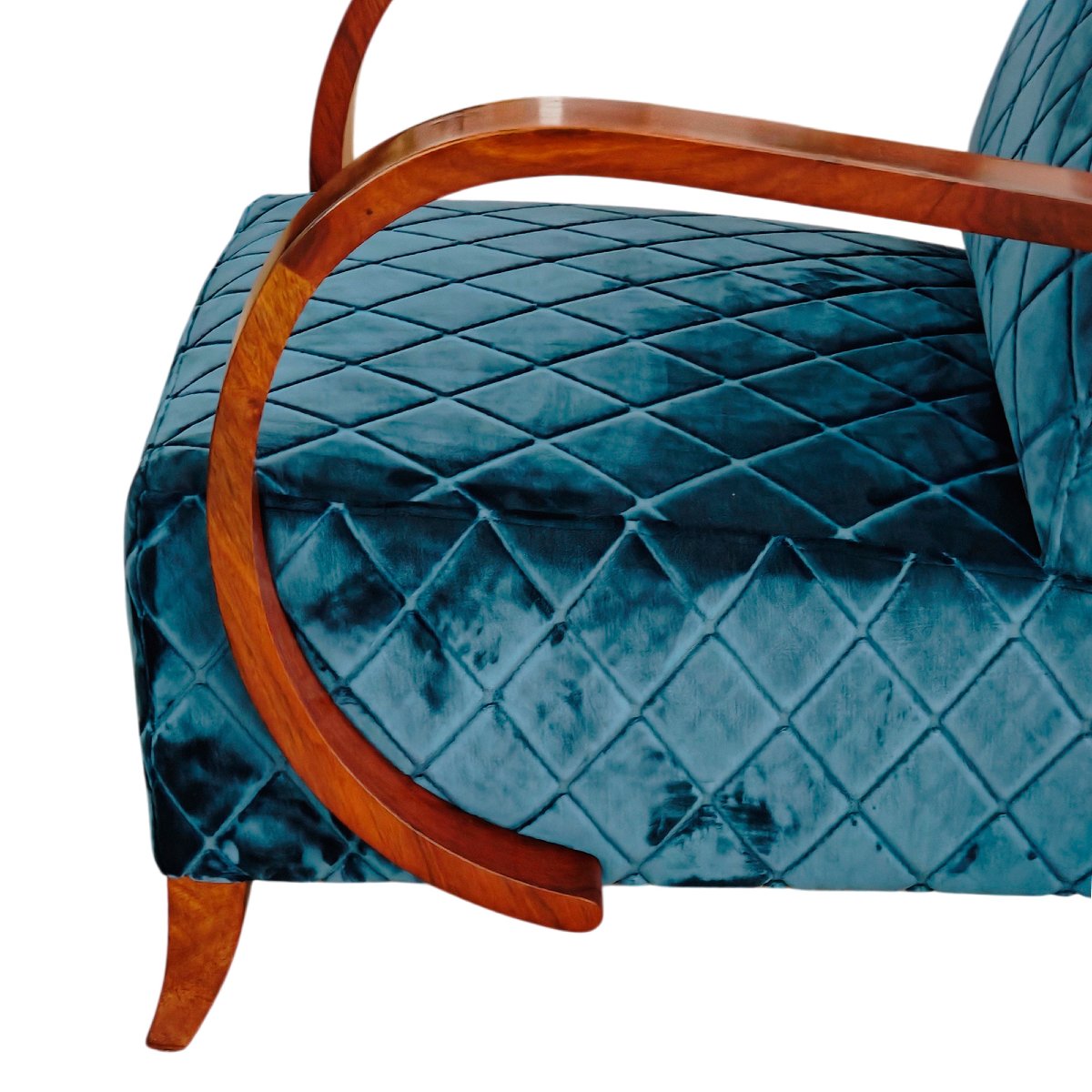 Pair Of Art Deco Velvet Armchairs – France, 1930-photo-2
