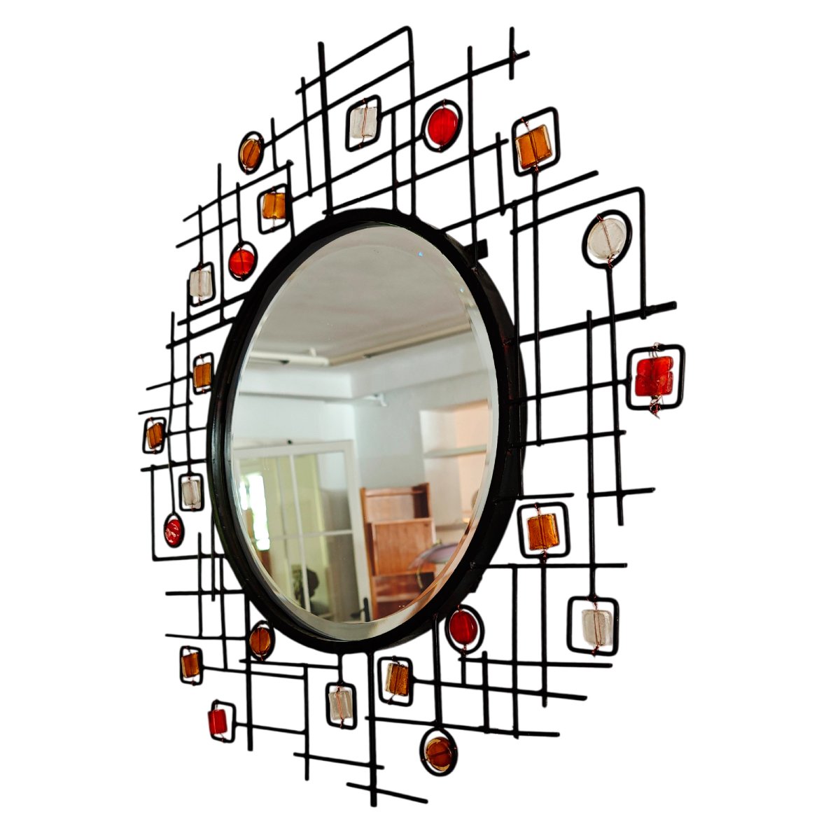 Miroir en acier – France 1950-60-photo-2