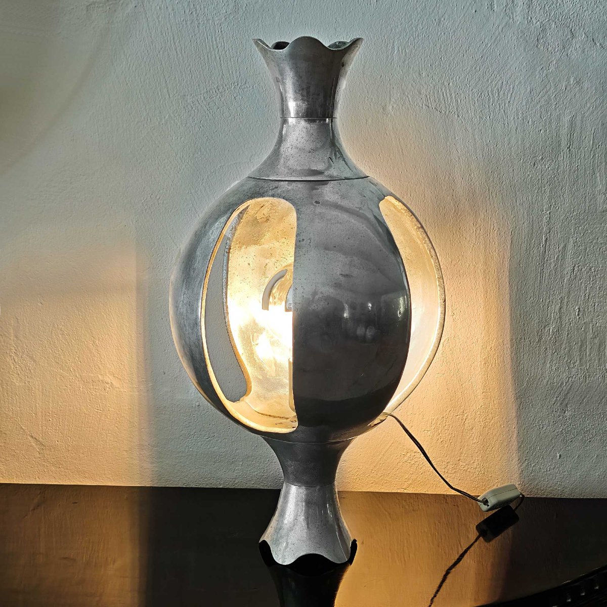 Lampe brutaliste de forme libre – France 1970-photo-3