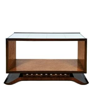 Art Deco Cubist Coffee Table In Solid Wood - Italy 1930