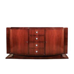 Art Deco Sideboard In Solid Mahogany Veneered With Indian Rosewood - France 1930