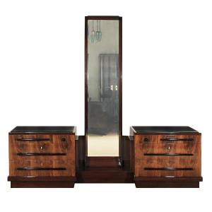 Double Art Deco Dresser With Mirror - Italy 1930