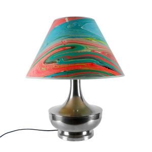Silver-plated Metal Table Lamp – Italy 1970
