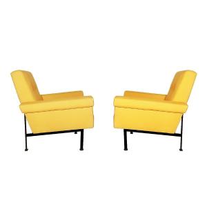 Paire de fauteuils cubistes – Italie 1960