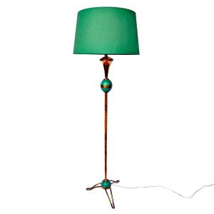 Polished Brass Floor Lamp – France 1950